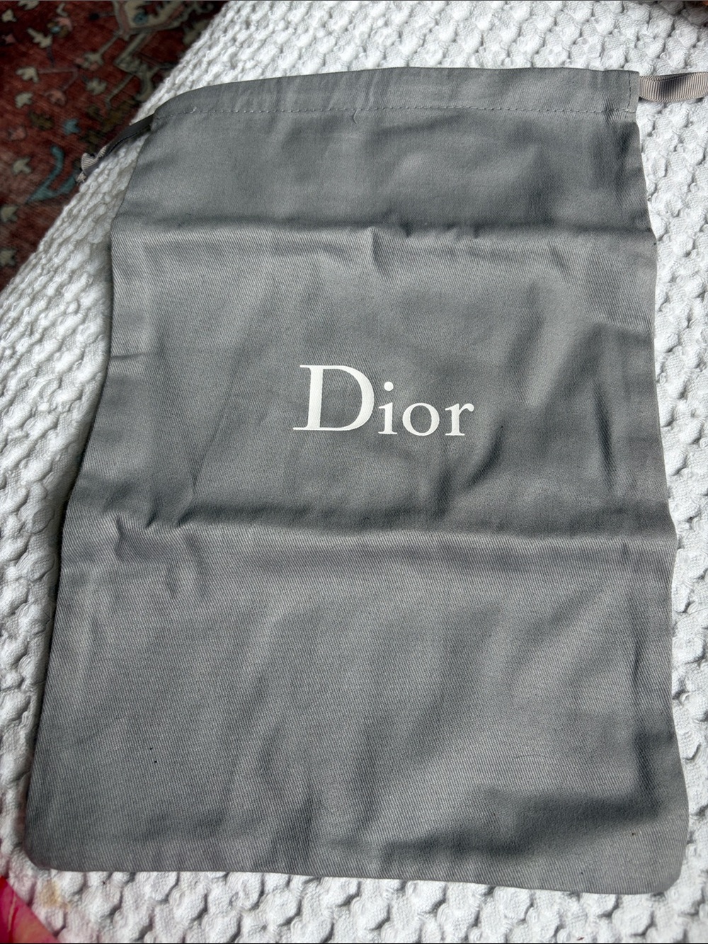 Dior Gray Drawstring Dust Bag
